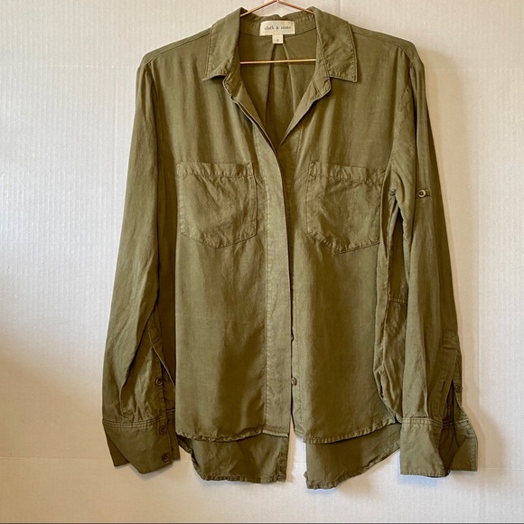 Cloth & Stone Button Down - Olive Green - Small - Picture 2 of 5